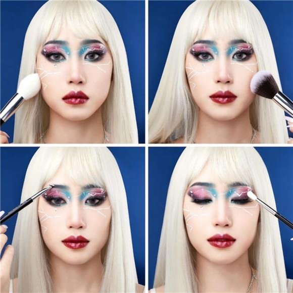 25pcs Professional Makeup BrushSet Foundation PowderConcealer Eyeshadow Blending - Picture 5 of 7